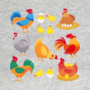 Country Chickens Cottagecore Aesthetics Farm Nature Hens T-Shirt